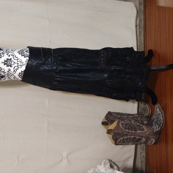 Black BC Black Cat Fashion Skirt Gypsy Mori Country Western NWT 28' Naturecore - Picture 4 of 12